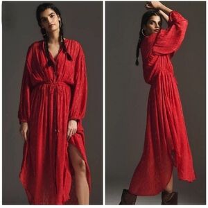 NWT By Anthropologie Allene Shimmer Maxi Dress